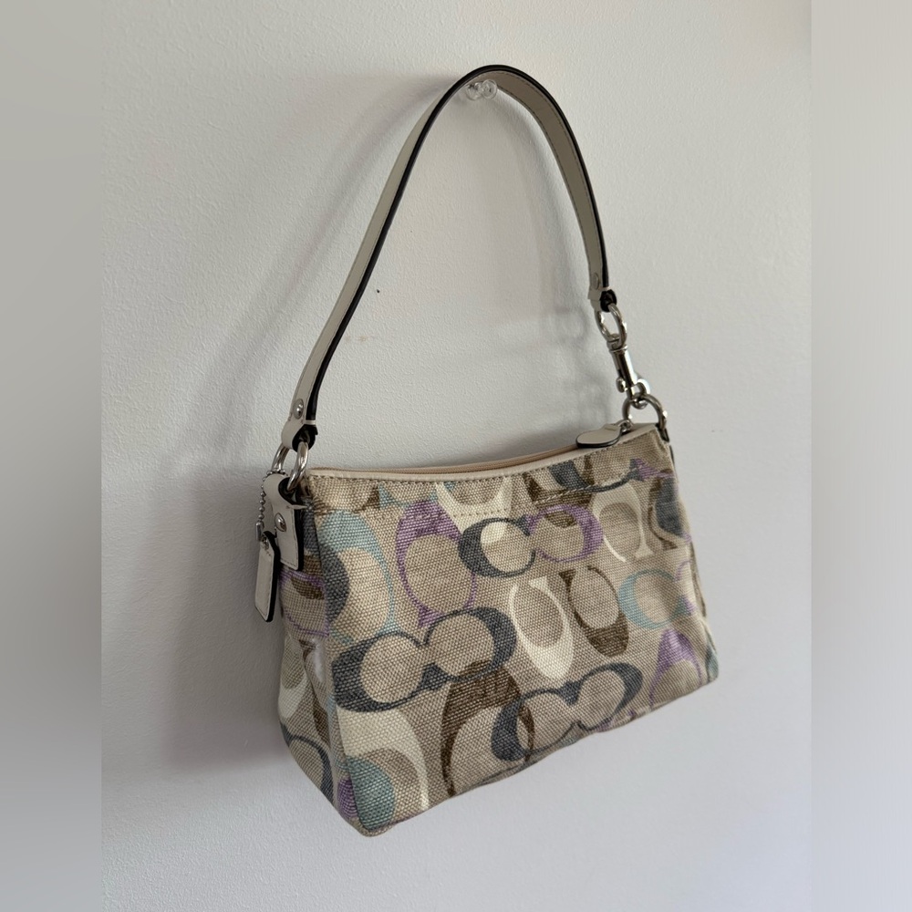 Khaki Patterned Coach Mini Bag - Picture 5 of 6